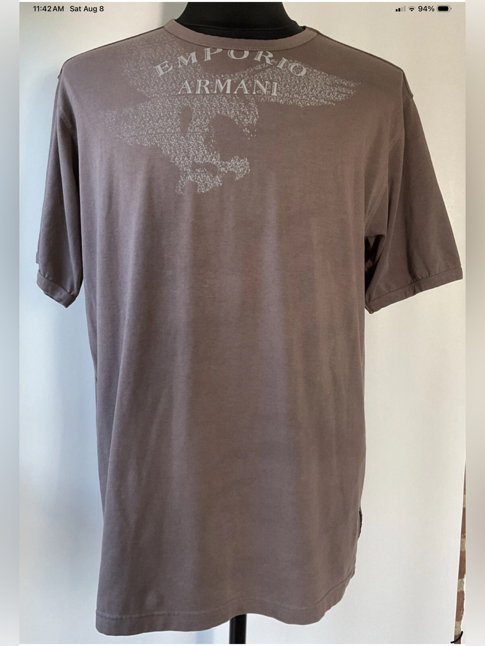 Emporio Armani Taupe Graphic Logo Short Sleeve Tee